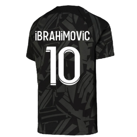 2022-2023 PSG Pre-Match Training Shirt (Black) - Kids (IBRAHIMOVIC 10)