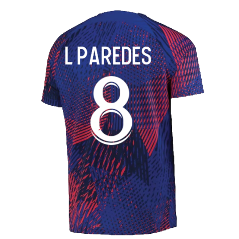 2022-2023 PSG Pre-Match Training Shirt (Blue) - Kids (L PAREDES 8)