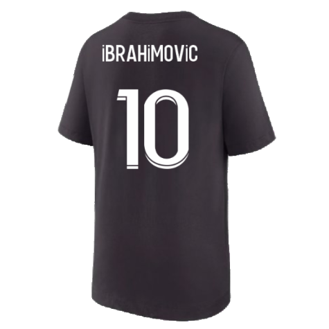 2022-2023 PSG Swoosh Tee Black - Kids (IBRAHIMOVIC 10)