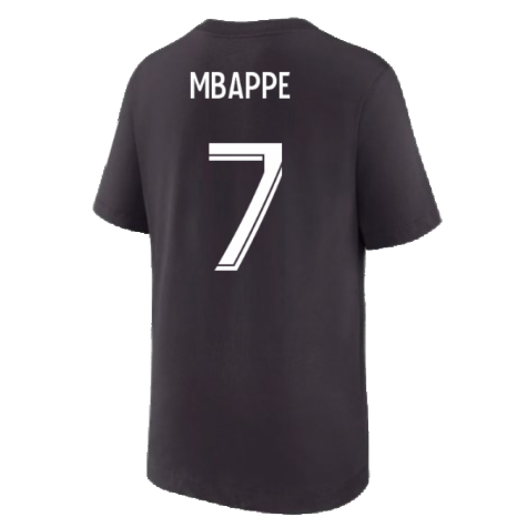 2022-2023 PSG Swoosh Tee Black - Kids (MBAPPE 7)