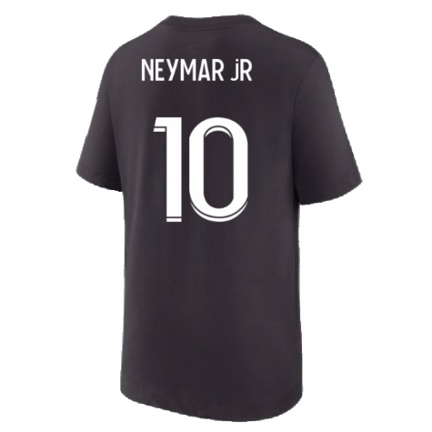 2022-2023 PSG Swoosh Tee Black - Kids (NEYMAR JR 10)