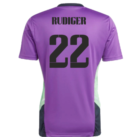 2022-2023 Real Madrid Condivo Training Jersey (Purple) (RUDIGER 22)