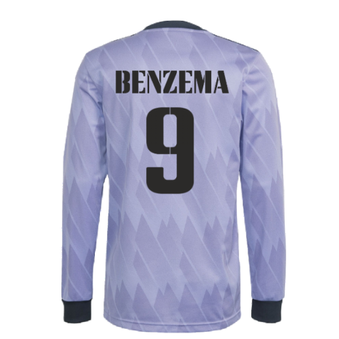 2022-2023 Real Madrid Long Sleeve Away Shirt (BENZEMA 9)