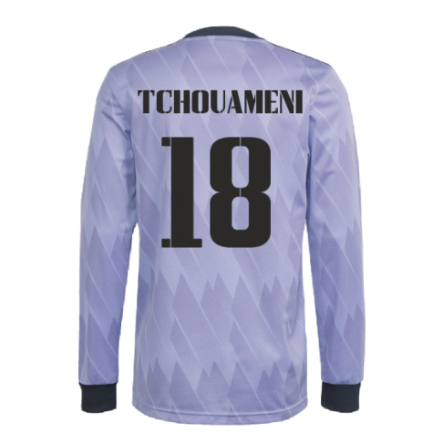 2022-2023 Real Madrid Long Sleeve Away Shirt (TCHOUAMENI 18)