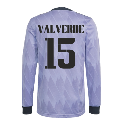 2022-2023 Real Madrid Long Sleeve Away Shirt (VALVERDE 15)