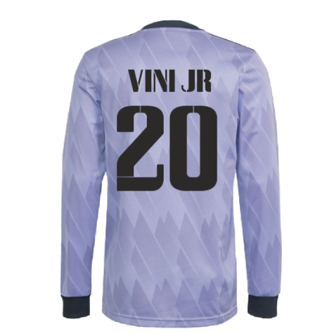 2022-2023 Real Madrid Long Sleeve Away Shirt (VINI JR 20)