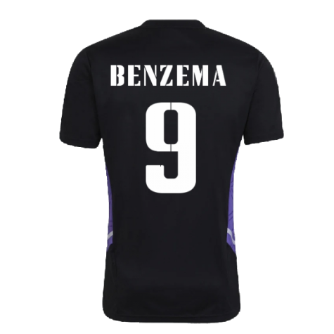 2022-2023 Real Madrid Training Shirt (Black) (BENZEMA 9)