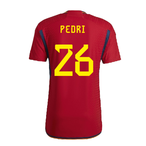 2022-2023 Spain Authentic Home Shirt (Pedri 26)