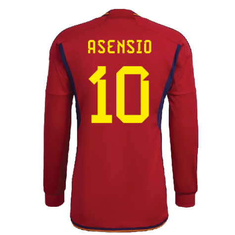 2022-2023 Spain Long Sleeve Home Shirt (ASENSIO 10)