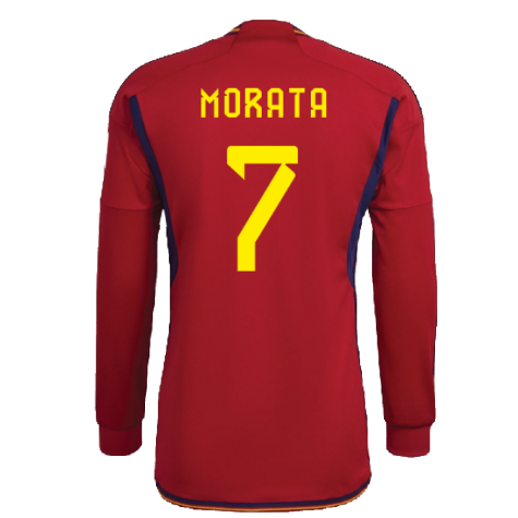 2022-2023 Spain Long Sleeve Home Shirt (MORATA 7)