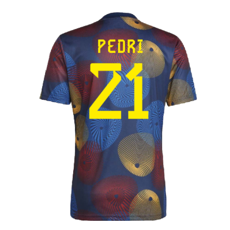 2022-2023 Spain Pre-Match Shirt (Navy) (PEDRI 21)