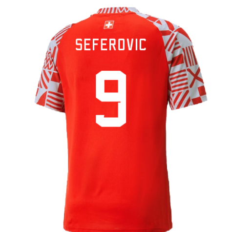 2022-2023 Switzerland Pre-Match Shirt (Red) (Seferovic 9)