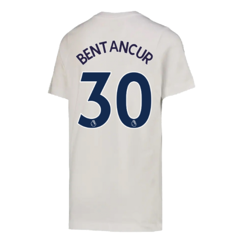 2022-2023 Tottenham Crest Tee (White) - Kids (BENTANCUR 30)