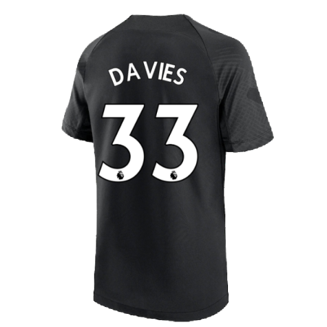 2022-2023 Tottenham Strike Training Shirt (Black) - Kids (DAVIES 33)