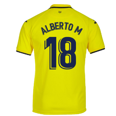 2022-2023 Villarreal Home Shirt (Kids) (ALBERTO M 18)