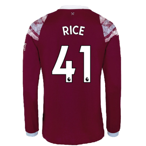 2022-2023 West Ham Long Sleeve Home Shirt (RICE 41)