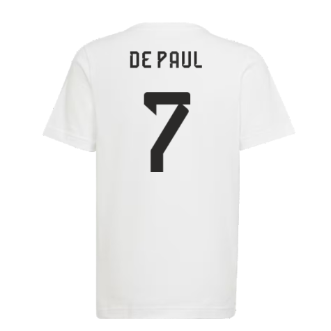 2022 Argentina World Cup Winners Tee (White) (DE PAUL 7)