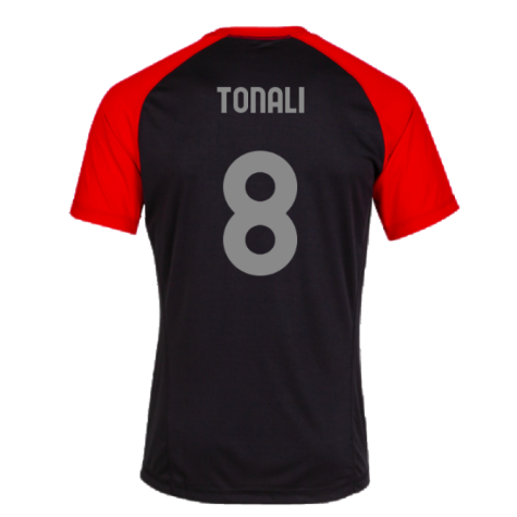 2023-2024 AC Milan Casuals Tee (Black) (Tonali 8)