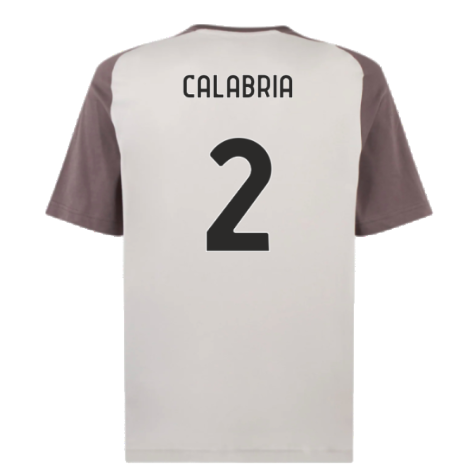 2023-2024 AC Milan Casuals Tee (Light Grey) (Calabria 2)