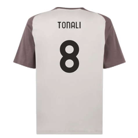 2023-2024 AC Milan Casuals Tee (Light Grey) (Tonali 8)