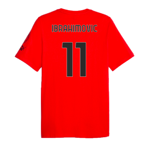 2023-2024 AC Milan FtblCore Graphic Tee (Red) (Ibrahimovic 11)