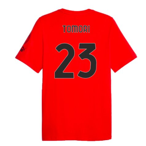 2023-2024 AC Milan FtblCore Graphic Tee (Red) (Tomori 23)