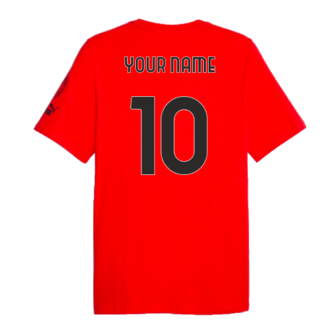 2023-2024 AC Milan FtblCore Graphic Tee (Red) (Your Name)