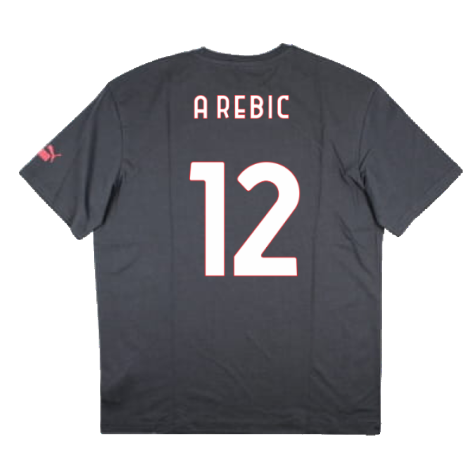 2023-2024 AC Milan FtblCulture Tee (Grey) (A Rebic 12)