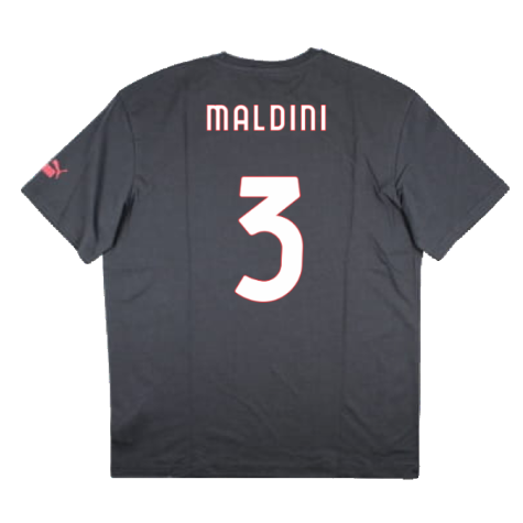 2023-2024 AC Milan FtblCulture Tee (Grey) (Maldini 3)