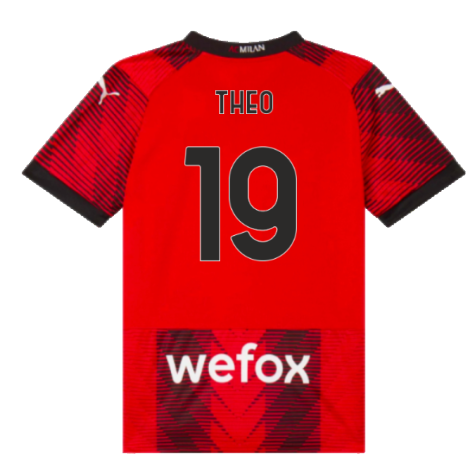 2023-2024 AC Milan Home Shirt (Kids) (Theo 19)