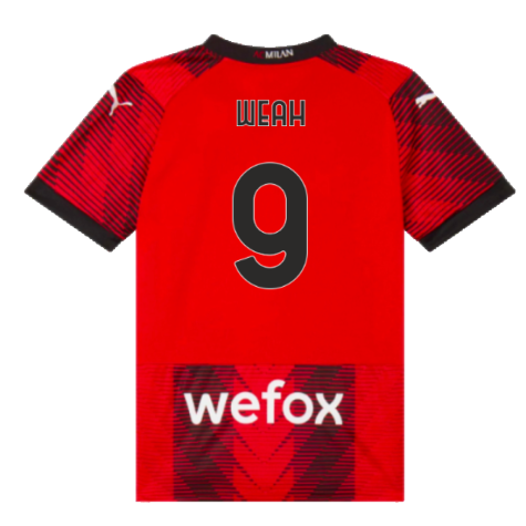 2023-2024 AC Milan Home Shirt (Kids) (Weah 9)