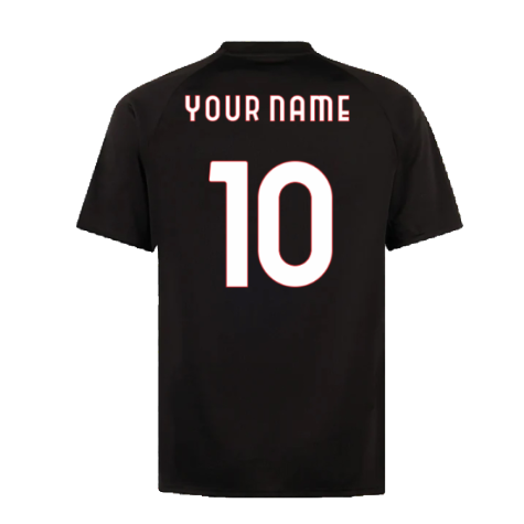 2023-2024 AC Milan Prematch SS Jersey (Black) (Your Name)