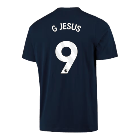 2023-2024 Arsenal DNA Graphic Tee (Navy) (G Jesus 9)