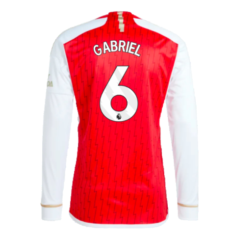 2023-2024 Arsenal Long Sleeve Home Shirt (Gabriel 6)