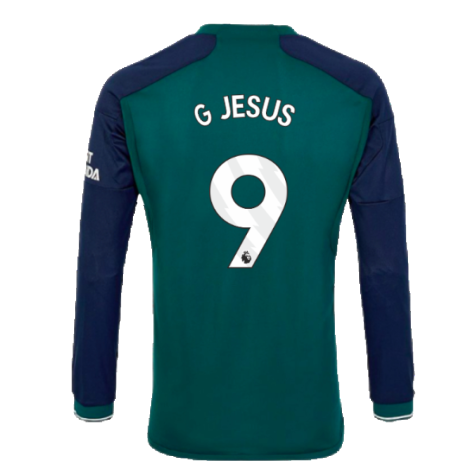 2023-2024 Arsenal Long Sleeve Third Shirt (G Jesus 9)