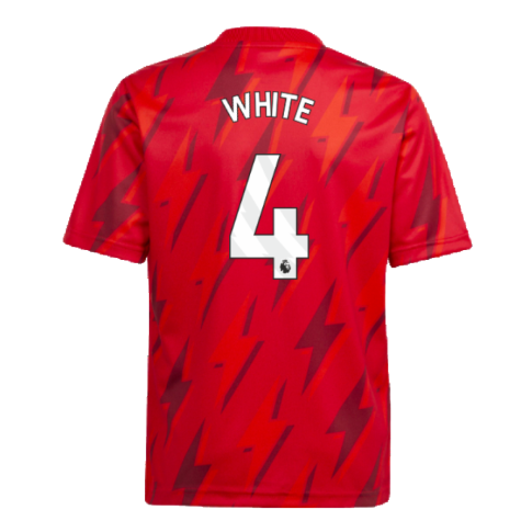 2023-2024 Arsenal Pre-Match Shirt (Red) - Kids (White 4)