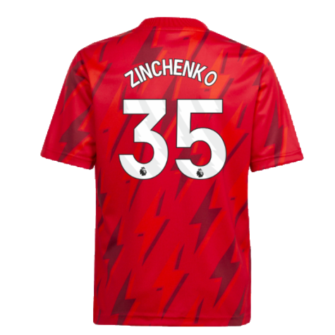 2023-2024 Arsenal Pre-Match Shirt (Red) - Kids (Zinchenko 35)