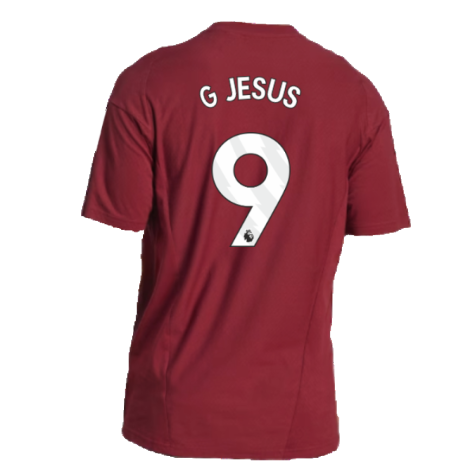 2023-2024 Arsenal Training Tee (Red) (G Jesus 9)