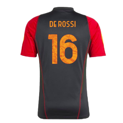 2023-2024 AS Roma Training Shirt (Black) (DE ROSSI 16)