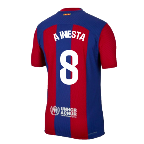 2023-2024 Barcelona Authentic Home Shirt (A Iniesta 8)