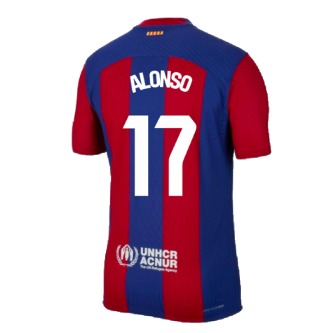 2023-2024 Barcelona Authentic Home Shirt (Alonso 17)