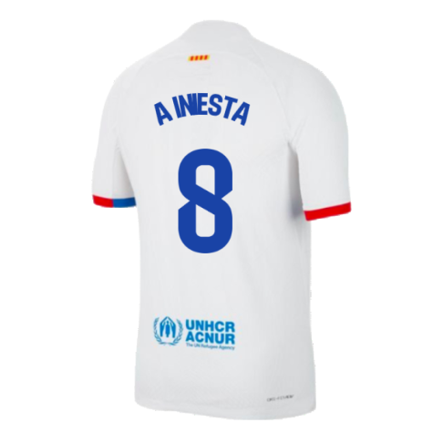 2023-2024 Barcelona Away Authentic Away Shirt (A Iniesta 8)