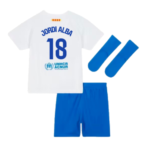 2023-2024 Barcelona Away Baby Kit (Jordi Alba 18)