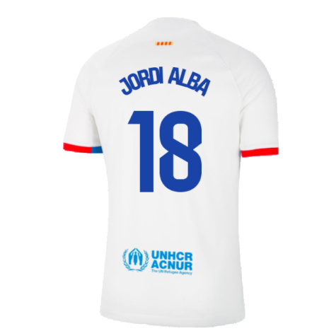 2023-2024 Barcelona Away Shirt (Jordi Alba 18)