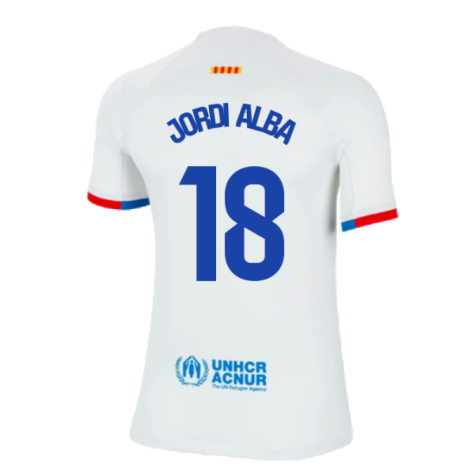 2023-2024 Barcelona Away Shirt (Kids) (Jordi Alba 18)