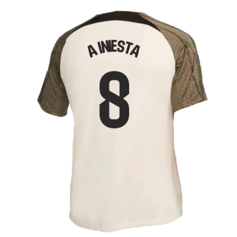 2023-2024 Barcelona Dri-Fit Strike Training Shirt (Grey) (A Iniesta 8)