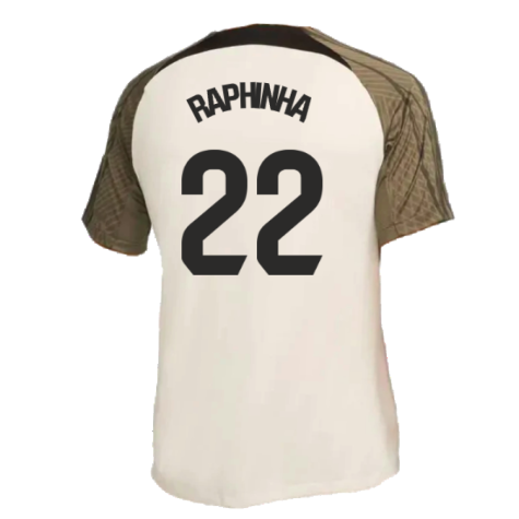 2023-2024 Barcelona Dri-Fit Strike Training Shirt (Grey) (Raphinha 22)