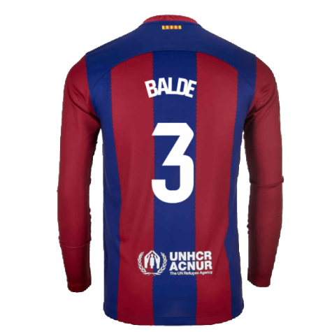 2023-2024 Barcelona Home Long Sleeve Shirt (Balde 3)