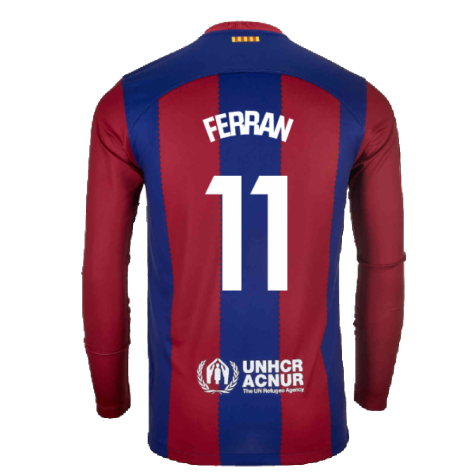 2023-2024 Barcelona Home Long Sleeve Shirt (Ferran 11)