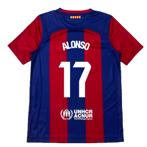 2023-2024 Barcelona Home Shirt (Kids) (Alonso 17)